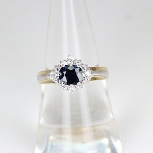 Vintage 18ct Yellow and White Gold Sapphire and Diamond Dress Ring – Circa 1970s