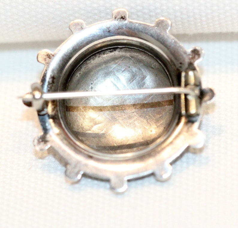 Antique Victorian Silver Round Aesthetic Brooch C:1890/'s