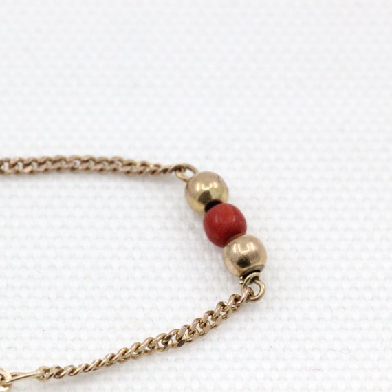 Vintage Child's 9ct Yellow Gold and Coral Name Pl… - image 3