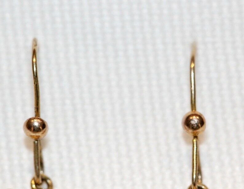 1890/'s Antique 9 Carat Yellow Gold Drop Earrings Circa