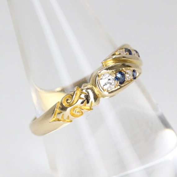 Antique Victorian 18ct Yellow Gold Sapphire and D… - image 3