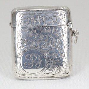 Antique Sterling Silver Vesta Case – Birmingham 1911 Hallmarked Match Safe – Vintage Collectible