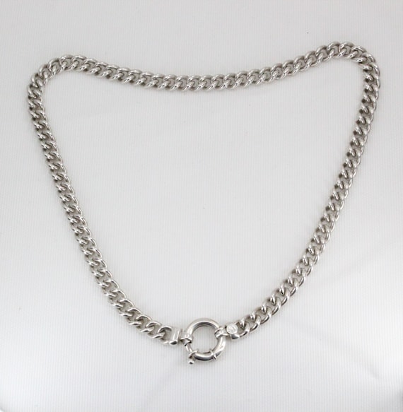 Sterling Silver Curb Chain 44.5cm – Solid Link Ne… - image 3