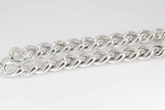 アクセサリー Vintage Silver Heavy Link Chain Bracelet Vintage Heavy Sterling Silver Fancy Curb Link Bracelet