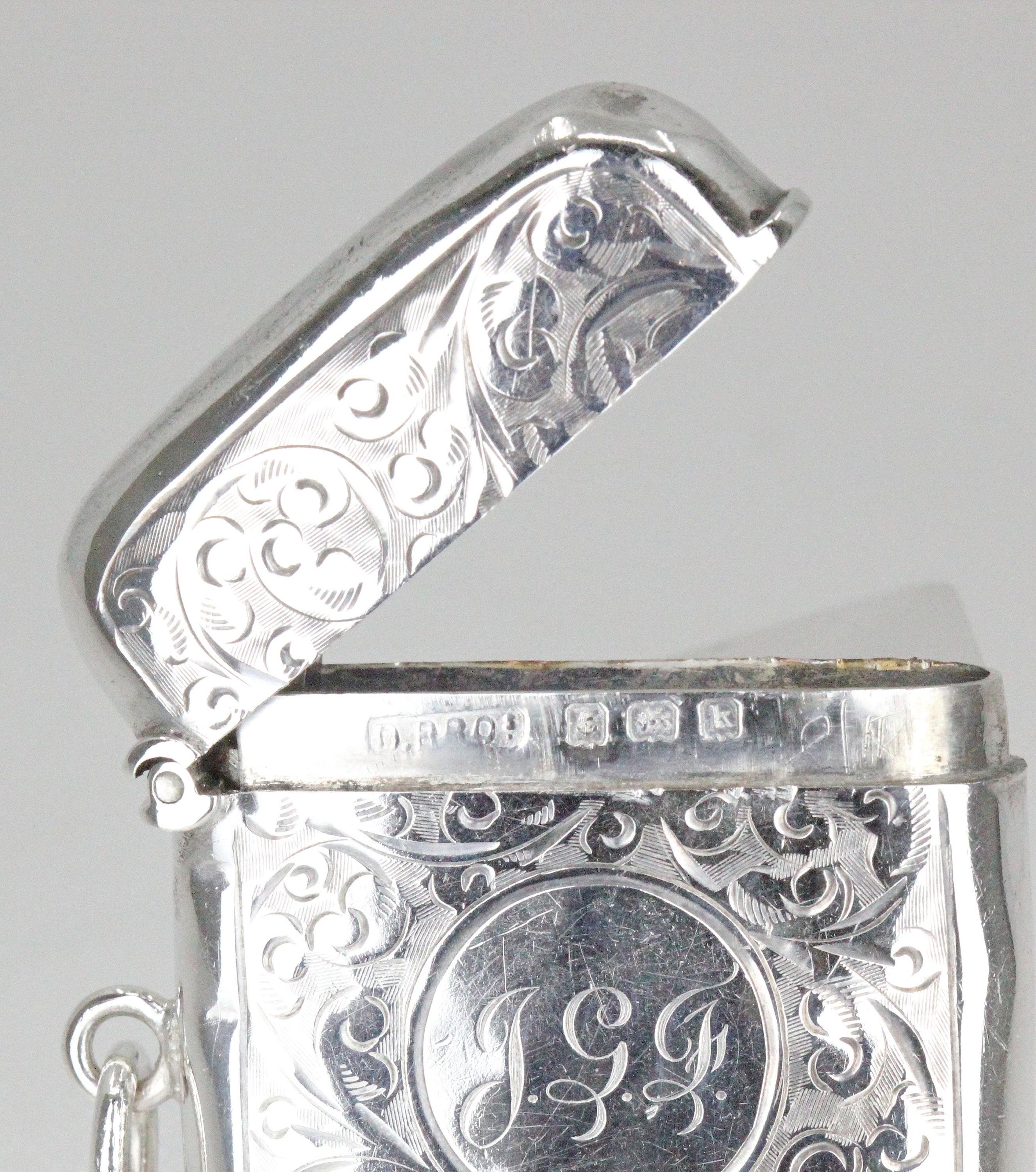 【ひろ】GLAD HAND & Co. SILVER VESTA CASE Sterling Silver Vesta Case Match Holder H J Cooper & Co Ltd