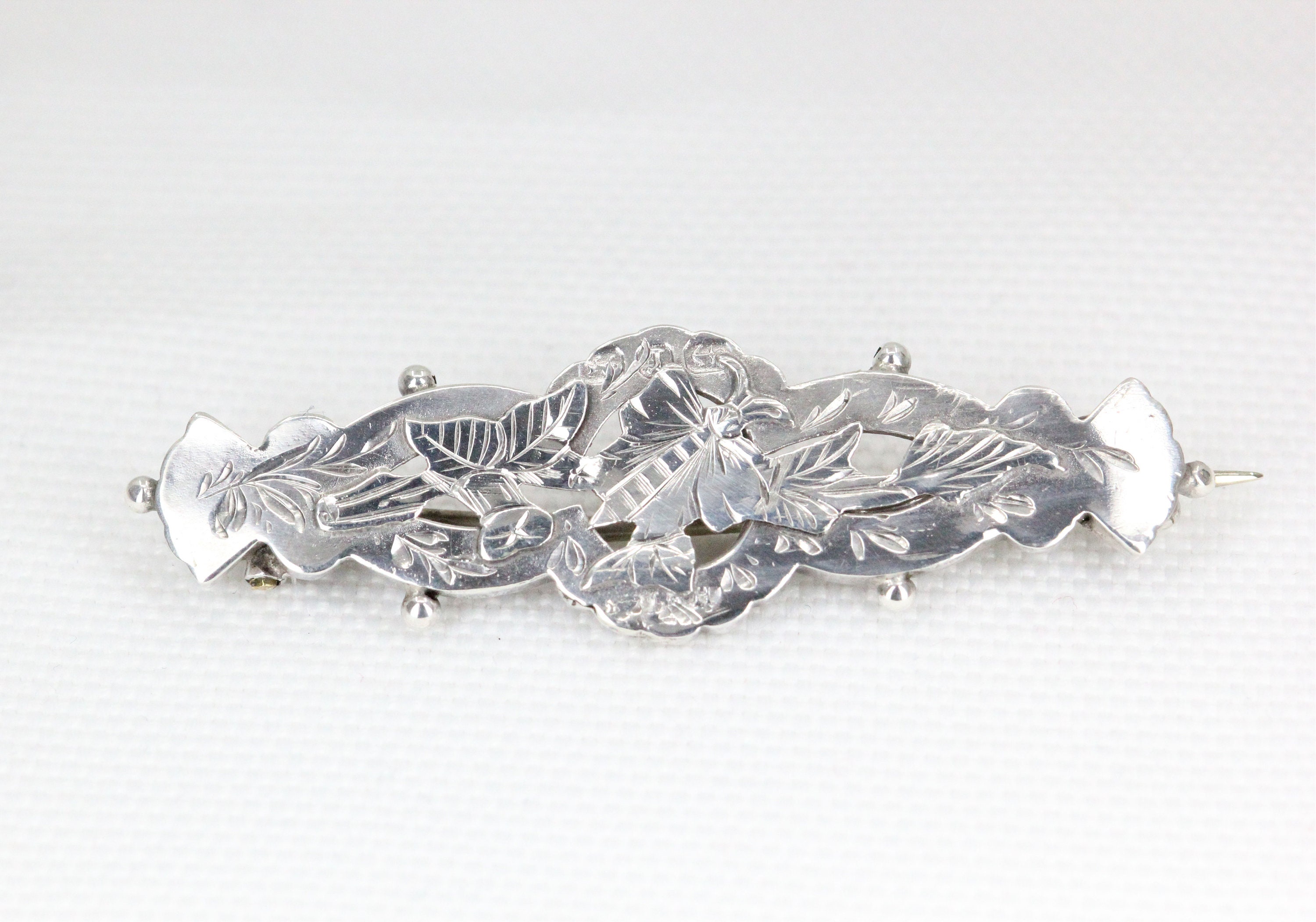 superbe broche papillon en argent début 1900 | UK