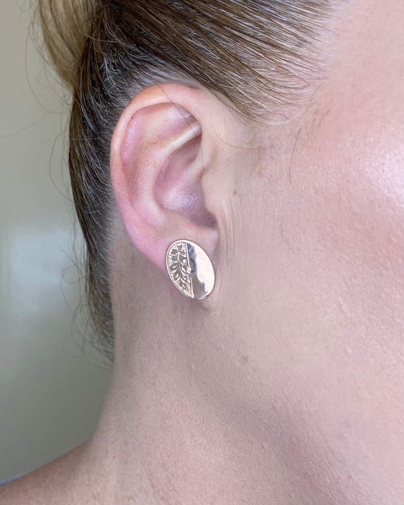 Antique 9ct Gold Oval Conversion Cufflinks Into Stud Earrings Etsy