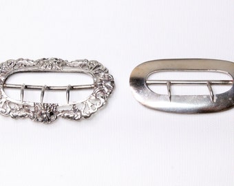 ヴィンテージバックルです。 ヴィンテージ ホワイトメタル ベルト バックル ペア - 年代: 1930 年代
