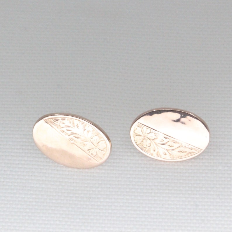 Antique 9ct Gold Oval Conversion Cufflinks Into Stud Earrings Etsy