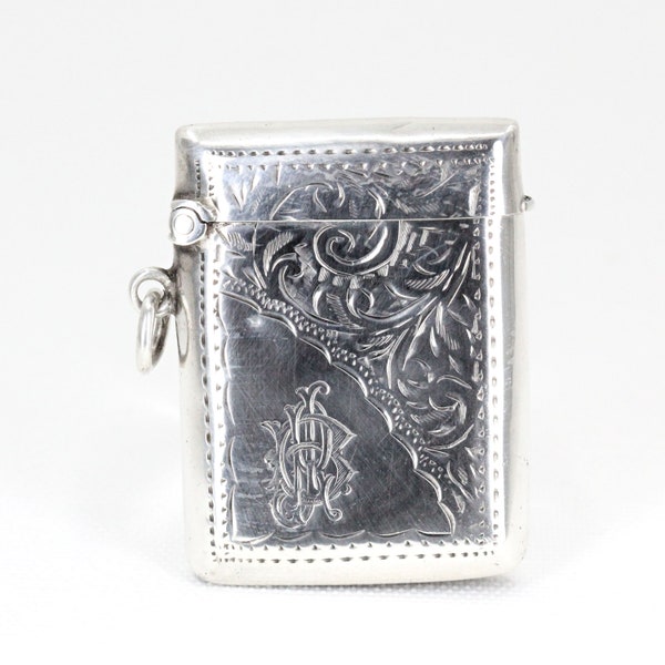 Antique Sterling Silver Vesta Case  -  Birmingham: 1905