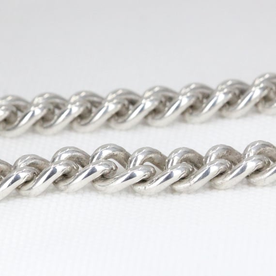 Sterling Silver Curb Chain 44.5cm – Solid Link Ne… - image 7