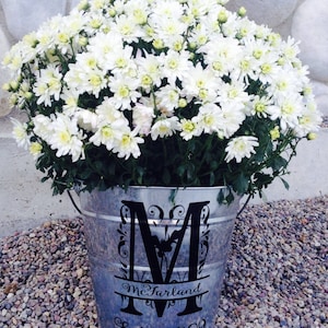 Personalized 5 QT. Galvanized Flower Bucket! Great gift!