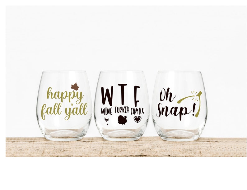 Thanksgiving Wine Glass SVG File Etsy