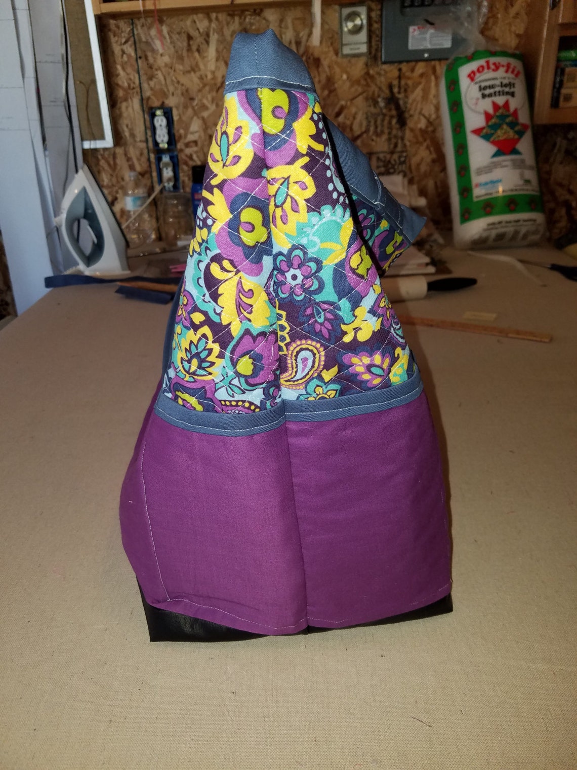 Large Travel Tote Purple Etsy