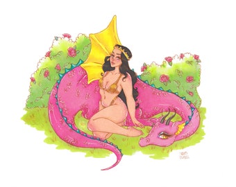 Dragon Princess Illustration Prints