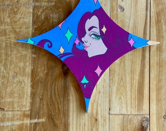 Original Babe Painting on Wooden Plaque