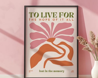 August Lyrics Inspired Retro Digital Print Poster