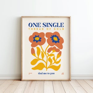 Retro Invisible String Poster - Invisible String Floral Digital Print