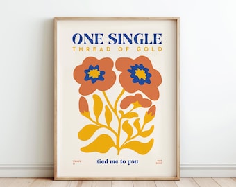 Retro Invisible String Poster - Invisible String Floral Digital Print