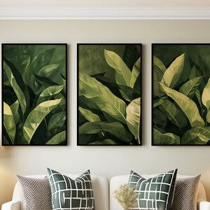 Set of 3 Vibrant Botanical Prints - High-Resolution INSTANT DIGITAL DOWNLOAD Wall Art