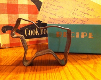 Vintage antique Advertising 1920's metal horse cookie cutter stamped  Davis Baking Powder