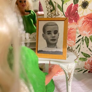 Vintage Ken Portrait 1962 ~ Barbie Dreamhouse Accessory- Dreamy Ken Portrait~ Cardboard- Black and white Photo~ Ken Doll Accessory- Nice
