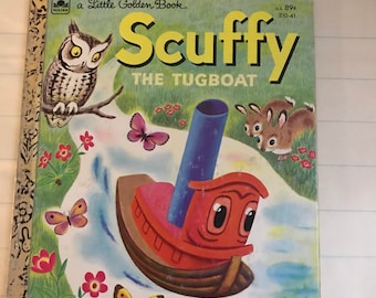 Scuffy the Tugboat Little Golden Book hardcover circa 1970's ~ Childhood memories~ adventures~