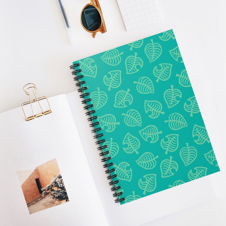Animal Crossing Leaf Spiral Notebook Ruled Line Etsy