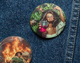 Funny Black history month Black Barbie Meme and house plants 5 Set of pin buttons