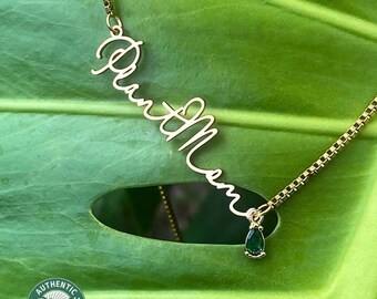 Plant Mom Necklace Birthstone Necklace, Dainty gold handmade jewelry Botanical Jewelry • Fun Gardener Gifts ,Plant Lover gift plant mom gift