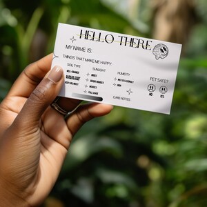 Plant Profile Passport Care Cards Template Plant Labels Indoor Printable Plant Care Instruction Tag Plant Gift Houseplant Garden Tracker
