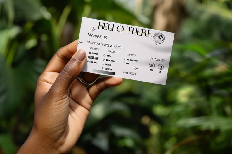 Plant Profile Passport Care Cards Template Plant Labels Indoor Printable Plant Care Instruction Tag Plant Gift Houseplant Garden Tracker