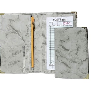 Marble Server Book for Waitress, Waitress Book, Classy Server Book, Server Pouch, Organizer Wallet, Server Book with Zipper, Modern & gold
