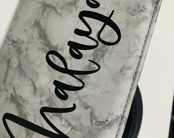 Marble Server Book for Waitress, Waitress Book, Custom Server Book, Server Pouch, Organizer Wallet, Server Book with Zipper, Modern & gold
