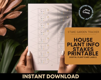 Plant Profile Passport Care Template Stakes | Plant Labels Indoor Plant Care Instruction Tag Plant Gift Houseplant Garden Tracker Printable