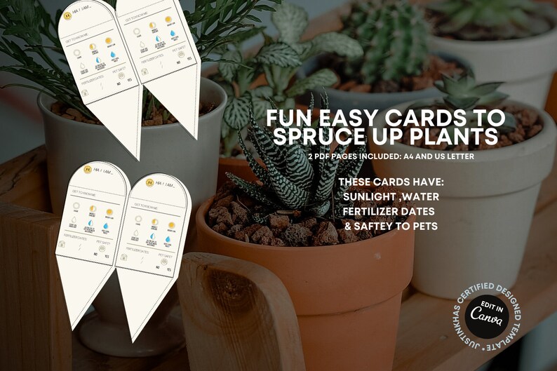 Plant Profile Passport Care Template Stakes Plant Labels Indoor Plant ...