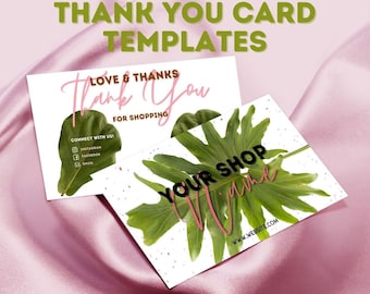 Business Thank You Insert Card Template, Botanical printable thank you card template Plant Inspired Small Business Thanks For Your Purchase