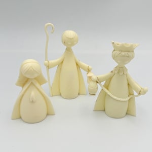 Vintage Choice of SIGILLO GARANZIA Christmas Nativity Replacement Pieces -Cream Plastic Figurines - Made in Italy - 1960s