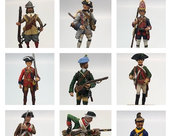 Choice of Hand Painted Miniature Military Figurines 54mm - 60mm EXQUISITELY PAINTED Soldiers - Metal Alloy or Resin on Wooden Bases