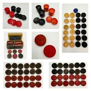 Vintage Choice of Replacement Checkers Sets - Wood / Plastic - No Board