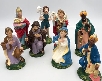 Vintage Choice of Nativity Replacement Pieces Hand Painted Paper Mache Made in Italy and Japan Green Bases SOME DAMAGE Read Full Description