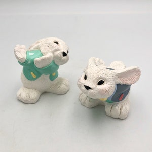 Vintage Pair of Easter Bunny Egg Holders - Resin - 1990s - Accents Unlimited Inc - Spring Decor