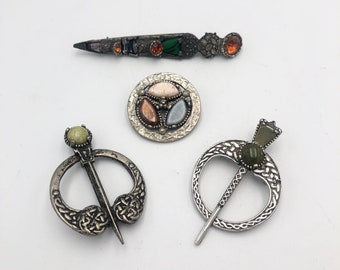 Vintage Choice of Scottish Celtic Miracle Jacobite Kilt Pin Brooch Costume Jewelry