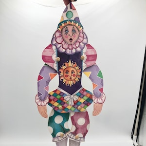 Vintage SIGNED Terrie Floyd Jumping Jack Wooden Harlequin Puppet Limited Numbered Edition by Laughing Moon Production Made in USA 1998