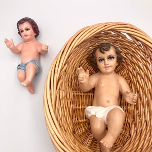Vintage Choice of Plaster Baby Jesus for Nativity Creche Glass Eyes Real Eyelashes 8" or 10"