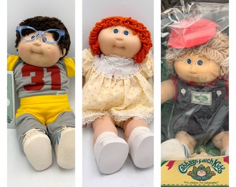 Vintage Choice of Cabbage Patch Kids Dolls - Samuel Justin, Darda Candice, Curly Blonde Boy in Original Box - 1980s Collectible Dolls