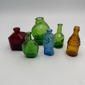 Keuze uit 1 - Vintage Wheaton-flessen - Miniatuur gekleurde glazen, gestempelde, verzamelbare apothekersreproducties uit de jaren 70