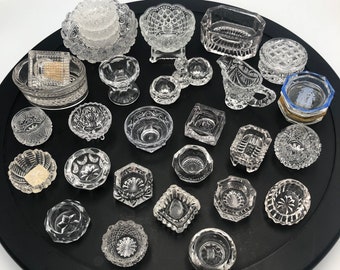 Vintage Choice of Crystal Salt Cellars Salt Dips Cut Glass Variety of Styles - Some Damage/Variety of Sizes - Read Entire Description