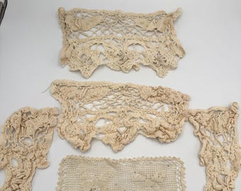 Vintage Set of 5 BUTTERFLY Themed Doilies - Variety of Patterns Styles & Shapes - See Item Details for Measurements