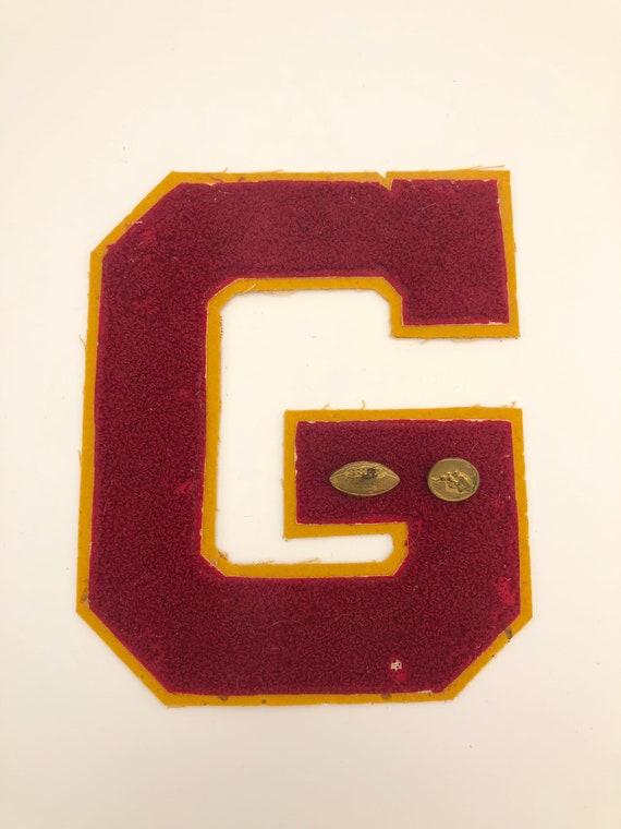 Vintage Set of Letterman Jacket Pins and Letter G Football & Etsy